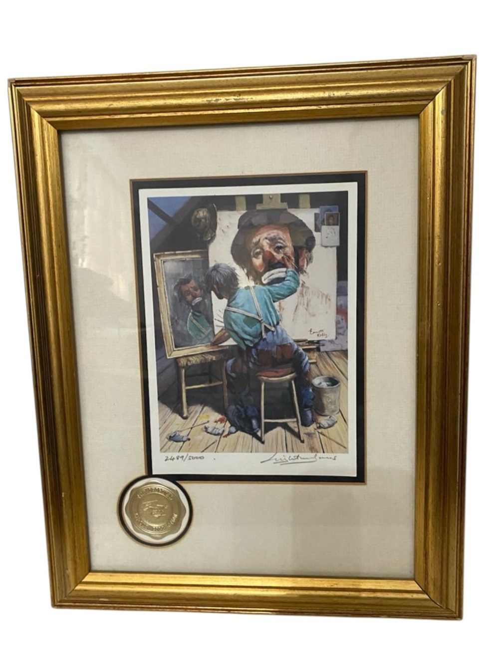 EMMITT KELLY Signed Numbered Framed Clown Circus Collection Self Portrait